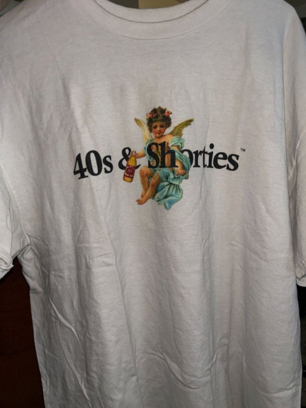 40s & Shorties Cherub Angel Logo Tee White Size XL Used - Good